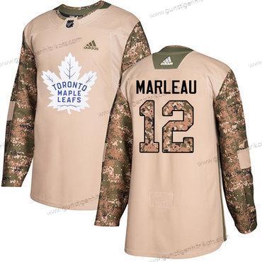 Adidas Herren Toronto Maple Leafs #12 Patrick Marleau Authentisch 2017 Veterans Day Strickerei NHL Trikots – Tarnfarbe