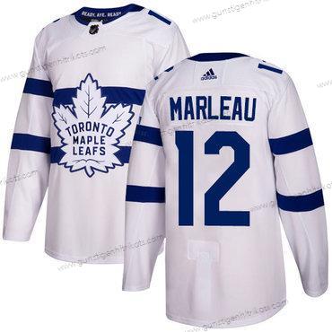 Adidas Herren Toronto Maple Leafs #12 Patrick Marleau Authentisch 2018 Stadium Series Strickerei NHL Trikots – Weiß