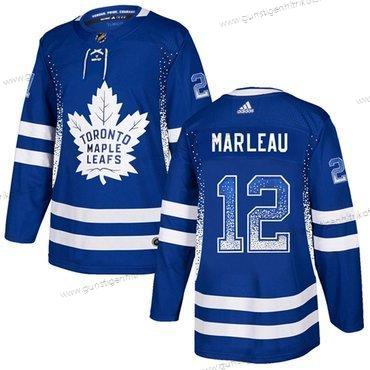 Adidas Herren Toronto Maple Leafs #12 Patrick Marleau Heimtrikots Authentisch Strickerei NHL Trikots – Blau