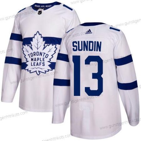 Adidas Herren Toronto Maple Leafs #13 Mats Sundin Authentisch 2018 Stadium Series Strickerei NHL Trikots – Weiß