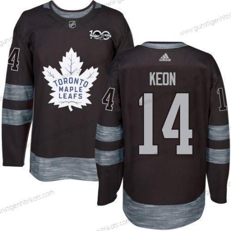 Adidas Herren Toronto Maple Leafs #14 Dave Keon 100th Jahrestag Strickerei NHL 2017 Hockey Trikots – Schwarz