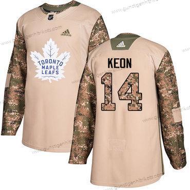 Adidas Herren Toronto Maple Leafs #14 Dave Keon Authentisch 2017 Veterans Day Strickerei NHL Trikots – Tarnfarbe