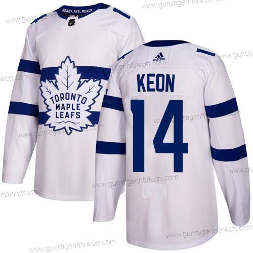 Adidas Herren Toronto Maple Leafs #14 Dave Keon Authentisch 2018 Stadium Series Strickerei NHL Trikots – Weiß