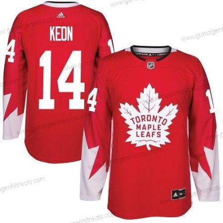 Adidas Herren Toronto Maple Leafs #14 Dave Keon Team Kanada Authentisch Strickerei NHL Trikots – Rot