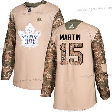 Adidas Herren Toronto Maple Leafs #15 Matt Martin Authentisch 2017 Veterans Day Strickerei NHL Trikots – Tarnfarbe