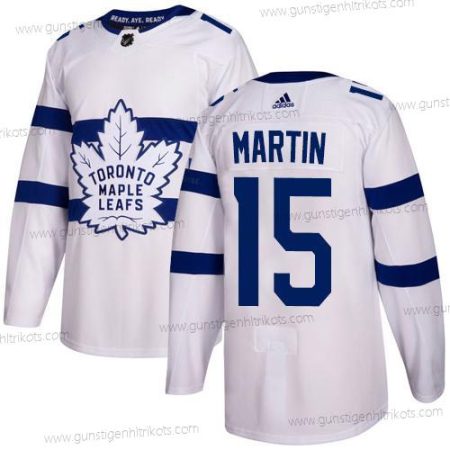 Adidas Herren Toronto Maple Leafs #15 Matt Martin Authentisch 2018 Stadium Series Strickerei NHL Trikots – Weiß