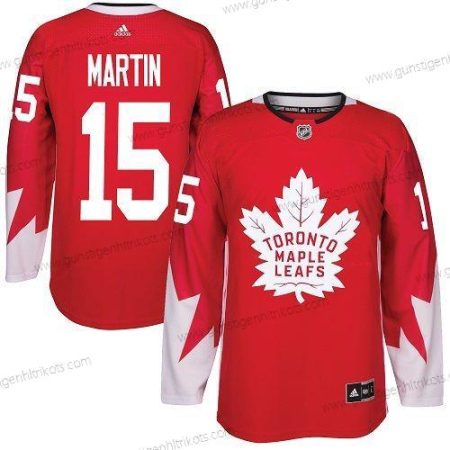 Adidas Herren Toronto Maple Leafs #15 Matt Martin Team Kanada Authentisch Strickerei NHL Trikots – Rot