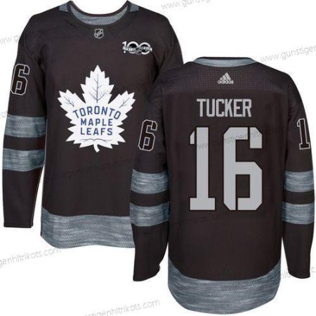 Adidas Herren Toronto Maple Leafs #16 Darcy Tucker 100th Jahrestag Strickerei NHL 2017 Hockey Trikots – Schwarz