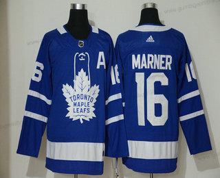 Adidas Herren Toronto Maple Leafs #16 Mitchell Marner Royal With A Patch Strickerei NHL Trikots – Blau