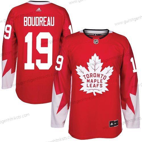 Adidas Herren Toronto Maple Leafs #19 Bruce Boudreau Team Kanada Authentisch Strickerei NHL Trikots – Rot