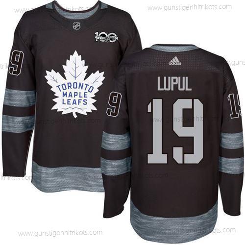 Adidas Herren Toronto Maple Leafs #19 Joffrey Lupul 100th Jahrestag Strickerei NHL 2017 Hockey Trikots – Schwarz