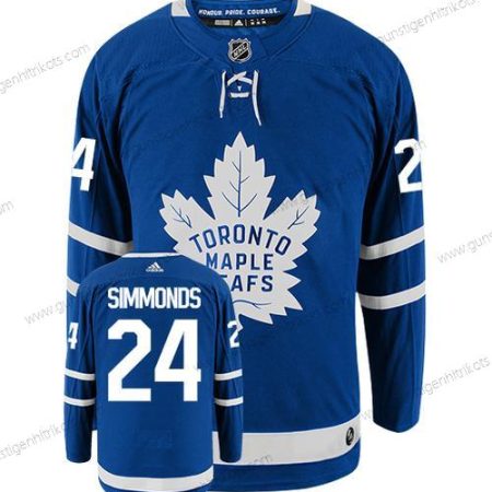 Adidas Herren Toronto Maple Leafs #24 Wayne Simmonds Authentisch Heimtrikots NHL Hockey Trikots – Blau Weiß