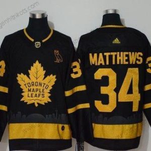 Adidas Herren Toronto Maple Leafs 34 Auston Matthews Trikots – Schwarz Gold