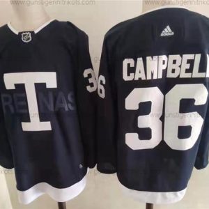 Adidas Herren Toronto Maple Leafs 36 Jack Campbell 2022 NHL Heritage Klassisch Trikots – Marineblau