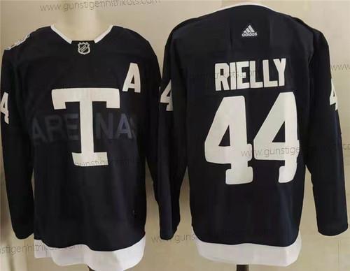 Adidas Herren Toronto Maple Leafs 44 Morgan Rielly 2022 NHL Heritage Klassisch Trikots – Marineblau