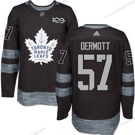 Adidas Herren Toronto Maple Leafs #57 Travis Dermott 100th Jahrestag Strickerei NHL 2017 Hockey Trikots – Schwarz