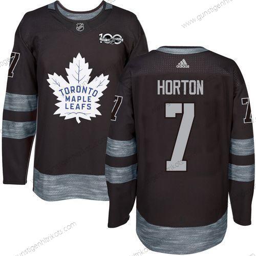 Adidas Herren Toronto Maple Leafs #7 Tim Horton 100th Jahrestag Strickerei NHL 2017 Hockey Trikots – Schwarz