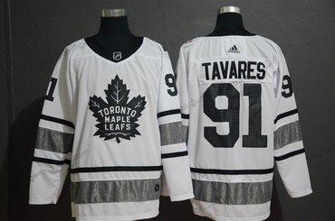 Adidas Herren Toronto Maple Leafs 91 John Tavares 2019 NHL All-Star Trikots – Weiß