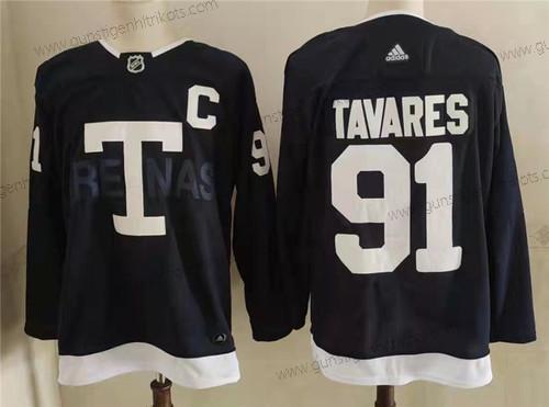 Adidas Herren Toronto Maple Leafs 91 John Tavares 2022 NHL Heritage Klassisch Trikots – Marineblau