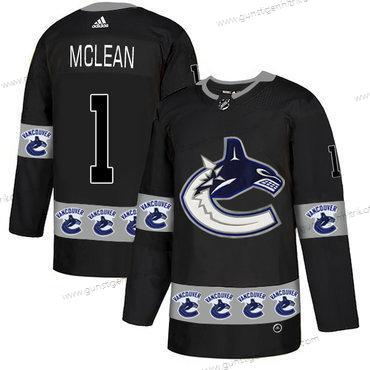 Adidas Herren Vancouver Canucks #1 Kirk Mclean Team Logos Trikots – Schwarz