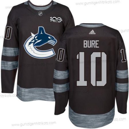 Adidas Herren Vancouver Canucks #10 Pavel Bure 100th Jahrestag Strickerei NHL 2017 Hockey Trikots – Schwarz