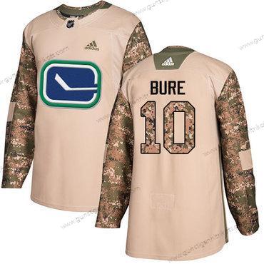 Adidas Herren Vancouver Canucks #10 Pavel Bure Authentisch 2017 Veterans Day Strickerei NHL Trikots – Tarnfarbe