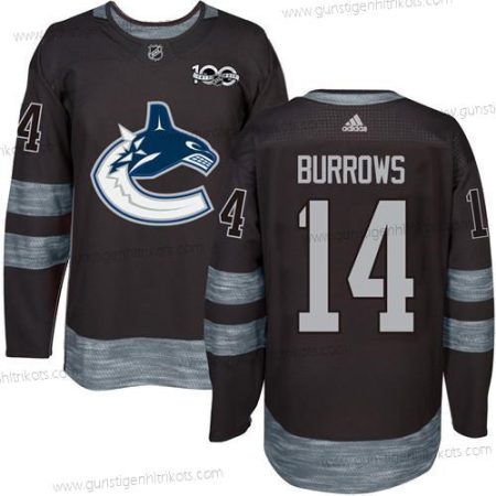 Adidas Herren Vancouver Canucks #14 Alex Burrows 100th Jahrestag Strickerei NHL 2017 Hockey Trikots – Schwarz