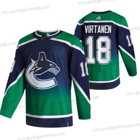 Adidas Herren Vancouver Canucks #18 Jake Virtanen 2020-21 Rückseite Retro ersatzweise NHL Trikots – Grün