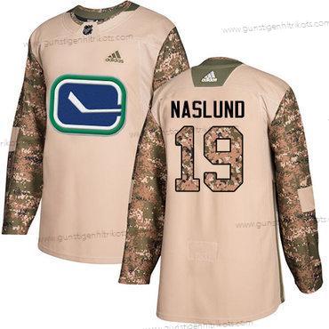 Adidas Herren Vancouver Canucks #19 Markus Naslund Authentisch 2017 Veterans Day Strickerei NHL Trikots – Tarnfarbe