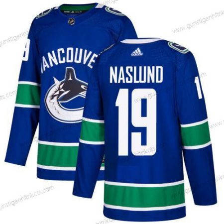 Adidas Herren Vancouver Canucks #19 Markus Naslund Heimtrikots Authentisch Strickerei NHL Trikots – Blau