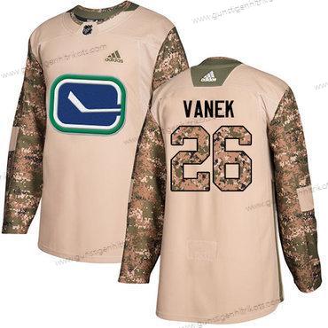 Adidas Herren Vancouver Canucks #26 Thomas Vanek Authentisch 2017 Veterans Day Strickerei NHL Trikots – Tarnfarbe