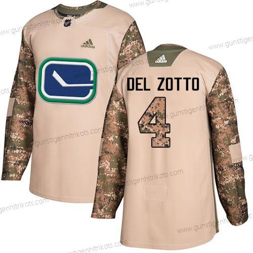 Adidas Herren Vancouver Canucks #4 Michael Del Zotto Authentisch 2017 Veterans Day Strickerei NHL Trikots – Tarnfarbe