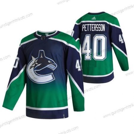 Adidas Herren Vancouver Canucks #40 Elias Pettersson 2020-21 Rückseite Retro ersatzweise NHL Trikots – Grün