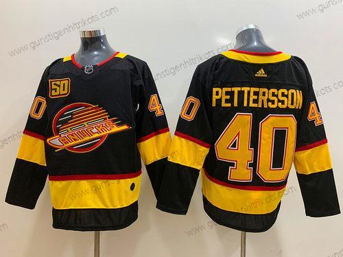 Adidas Herren Vancouver Canucks 40 Elias Pettersson 50Th Saison Trikots – Schwarz