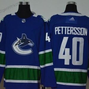 Adidas Herren Vancouver Canucks #40 Elias Pettersson New Strickerei NHL Trikots – Blau