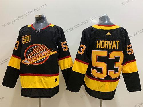 Adidas Herren Vancouver Canucks 53 Bo Horvat 50Th Saison Trikots – Schwarz