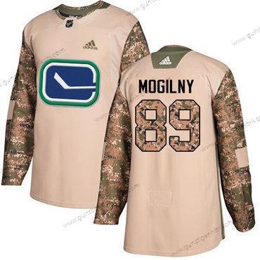 Adidas Herren Vancouver Canucks #89 Alexander Mogilny Authentisch 2017 Veterans Day Strickerei NHL Trikots – Tarnfarbe