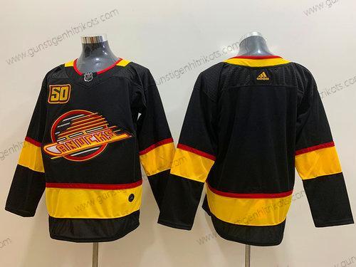 Adidas Herren Vancouver Canucks Leer 50Th Saison Trikots – Schwarz