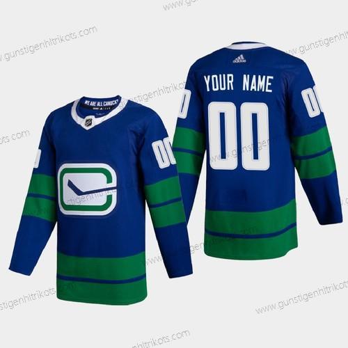 Adidas Herren Vancouver Canucks Personalisiertes 2020-21 Authentisch Spieler ersatzweise Strickerei NHL Trikots – Blau