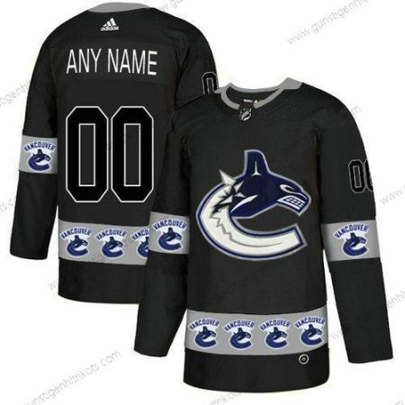 Adidas Herren Vancouver Canucks Personalisiertes Team Logos Trikots – Schwarz