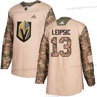 Adidas Herren Vegas Golden Knights #13 Brendan Leipsic Authentisch 2017 Veterans Day Strickerei NHL Trikots – Tarnfarbe