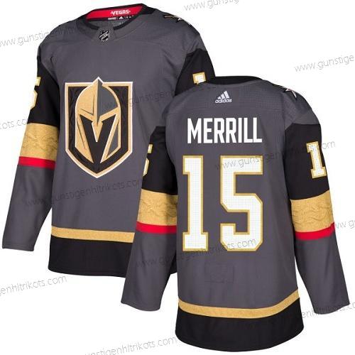 Adidas Herren Vegas Golden Knights #15 Jon Merrill Authentisch Heimtrikots NHL Trikots – Grau