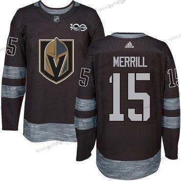 Adidas Herren Vegas Golden Knights #15 Jon Merrill Premier 1917-2017 100th Jahrestag NHL Trikots – Schwarz