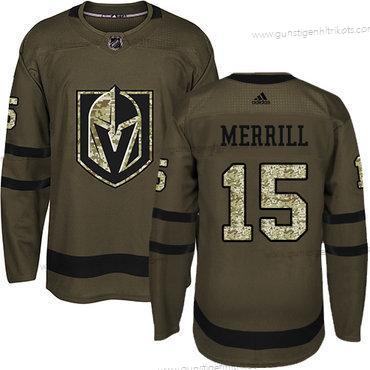 Adidas Herren Vegas Golden Knights #15 Jon Merrill Premier Salute to Service NHL Trikots – Grün