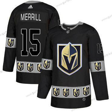 Adidas Herren Vegas Golden Knights #15 Jon Merrill Team Logos Trikots – Schwarz