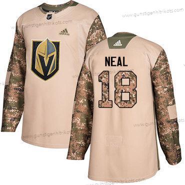 Adidas Herren Vegas Golden Knights #18 James Neal Authentisch 2017 Veterans Day Strickerei NHL Trikots – Tarnfarbe