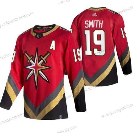 Adidas Herren Vegas Golden Knights #19 Reilly Smith 2020-21 Rückseite Retro ersatzweise NHL Trikots – Rot