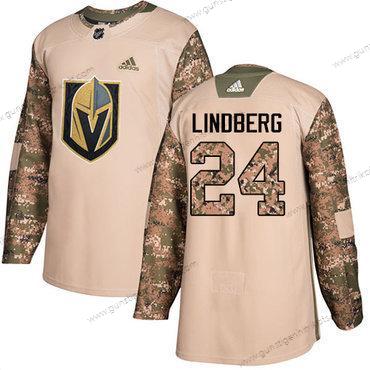 Adidas Herren Vegas Golden Knights #24 Oscar Lindberg Authentisch 2017 Veterans Day Strickerei NHL Trikots – Tarnfarbe