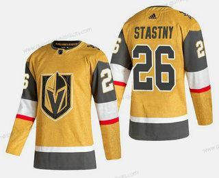 Adidas Herren Vegas Golden Knights #26 Paul Stastny 2020-21 ersatzweise Strickerei Trikots – Gold