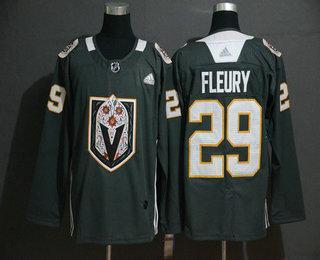 Adidas Herren Vegas Golden Knights #29 Marc-Andre Fleury Dia De Los Muertos Trikots – Grau